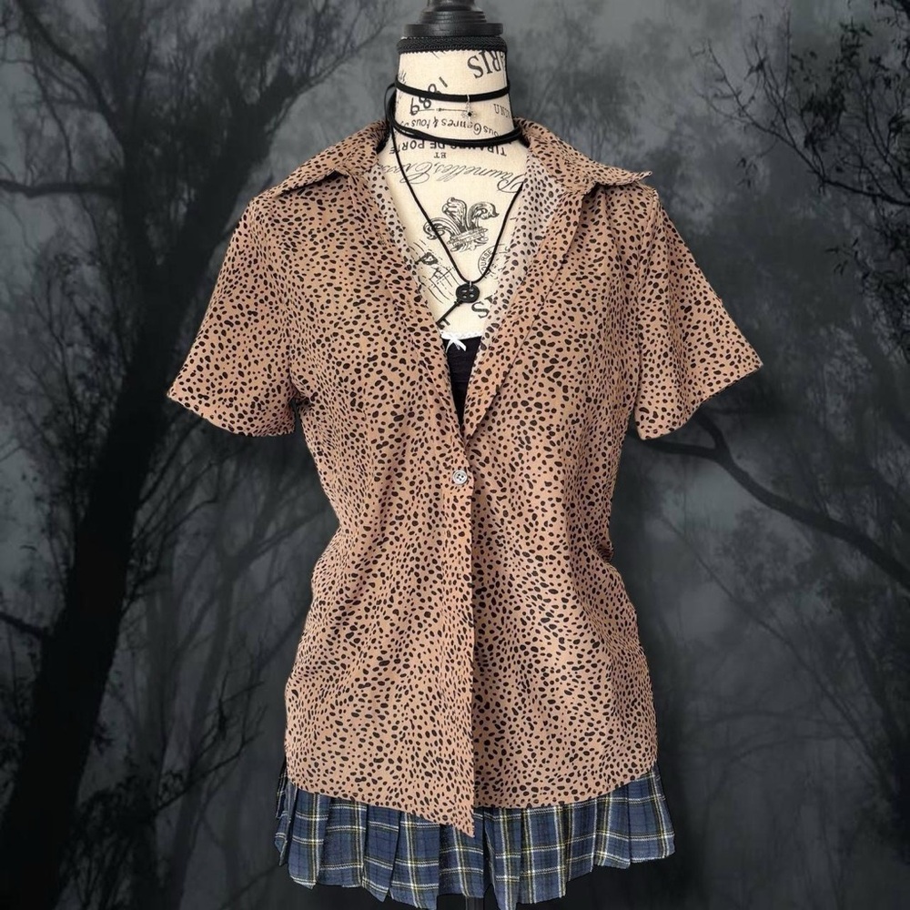 cheetah print button up